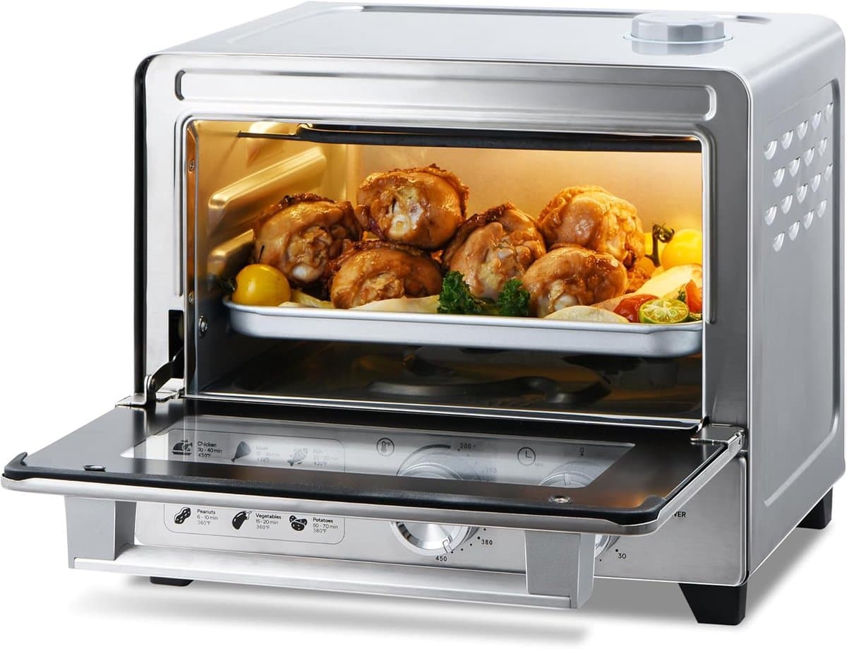 Combinatieoven Airfryer - Heteluchtoven Broodrooster - Veelzijdig Koken - Stoominfusie Technologie - 12 Liter Capaciteit - Roestvrij Staal — afbeelding 1