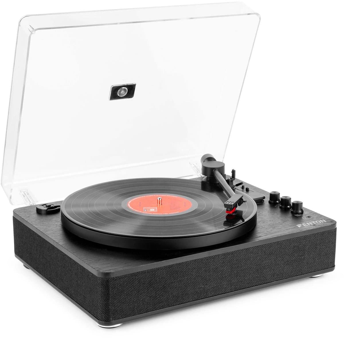 Platenspeler Bluetooth (in/uit) - Fenton RP162B - retro platenspeler met speakers (stereo) en mp3 speler - Zwart — afbeelding 1