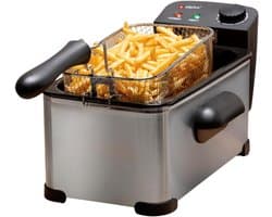 Friteuse met 3 Liter Inhoud en Instelbare Temperatuur - Zilver