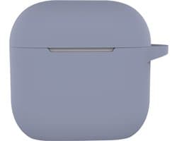 Hoesje - Geschikt voor Apple AirPods 4 - met Clip - Siliconen Hoes - Silicone Case Cover - Lila