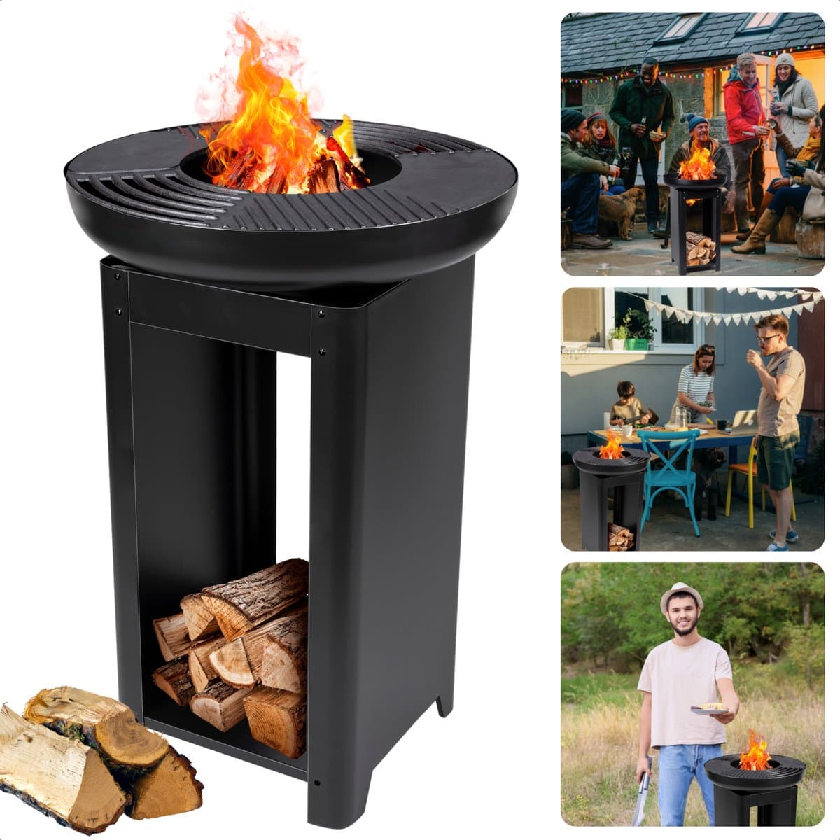 Cheqo® BBQ Vuurkorf - Teppanyaki Grillplaat - Buiten Koken - Stijlvol Design - Barbecue - Vuurkorf - Inclusief EBOOK — afbeelding 1