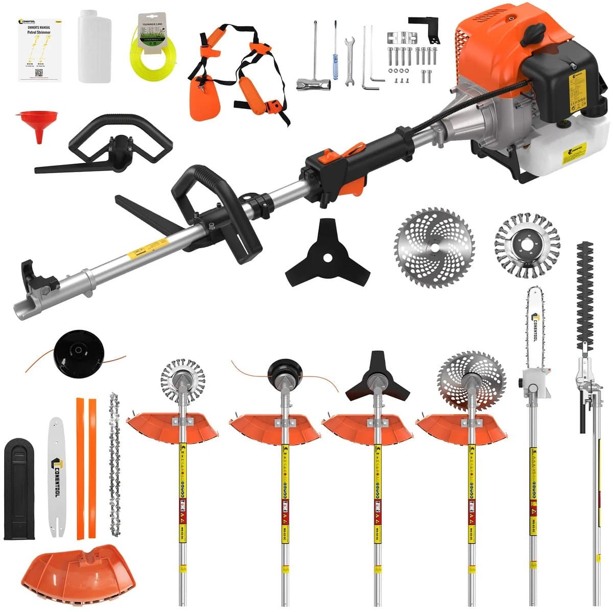 Innovastore Grasmaaier - Handgrasmaaier - Benzine Grasmaaier - Bosmaaier - Heggenschaar - Kettingzaagmaaier - 6-in-1 benzinetrimmer - — afbeelding 1