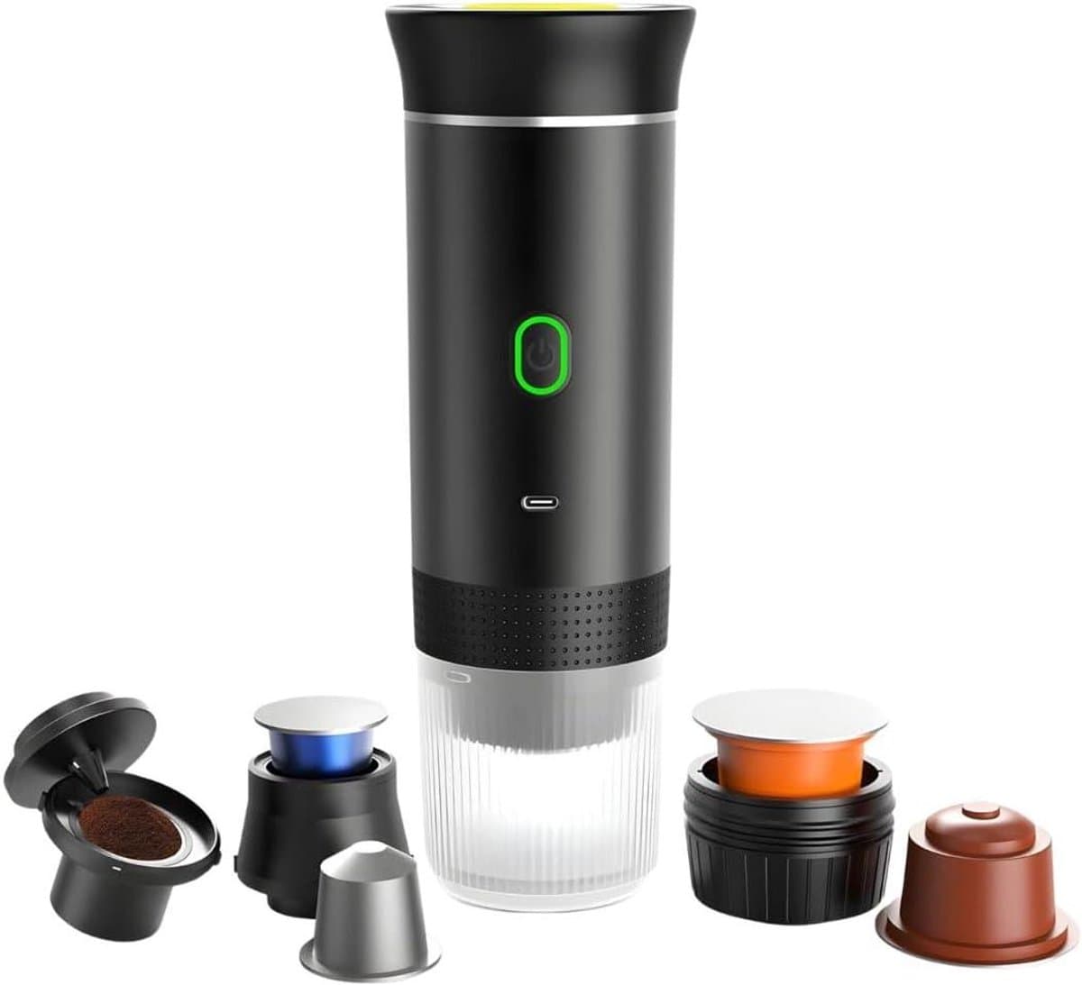 Draagbare Koffiemachine - Mini Espresso Maker - Koffie Zetten - 3-in-1 Compatibel - 60 Milliliter - Zwart — afbeelding 1