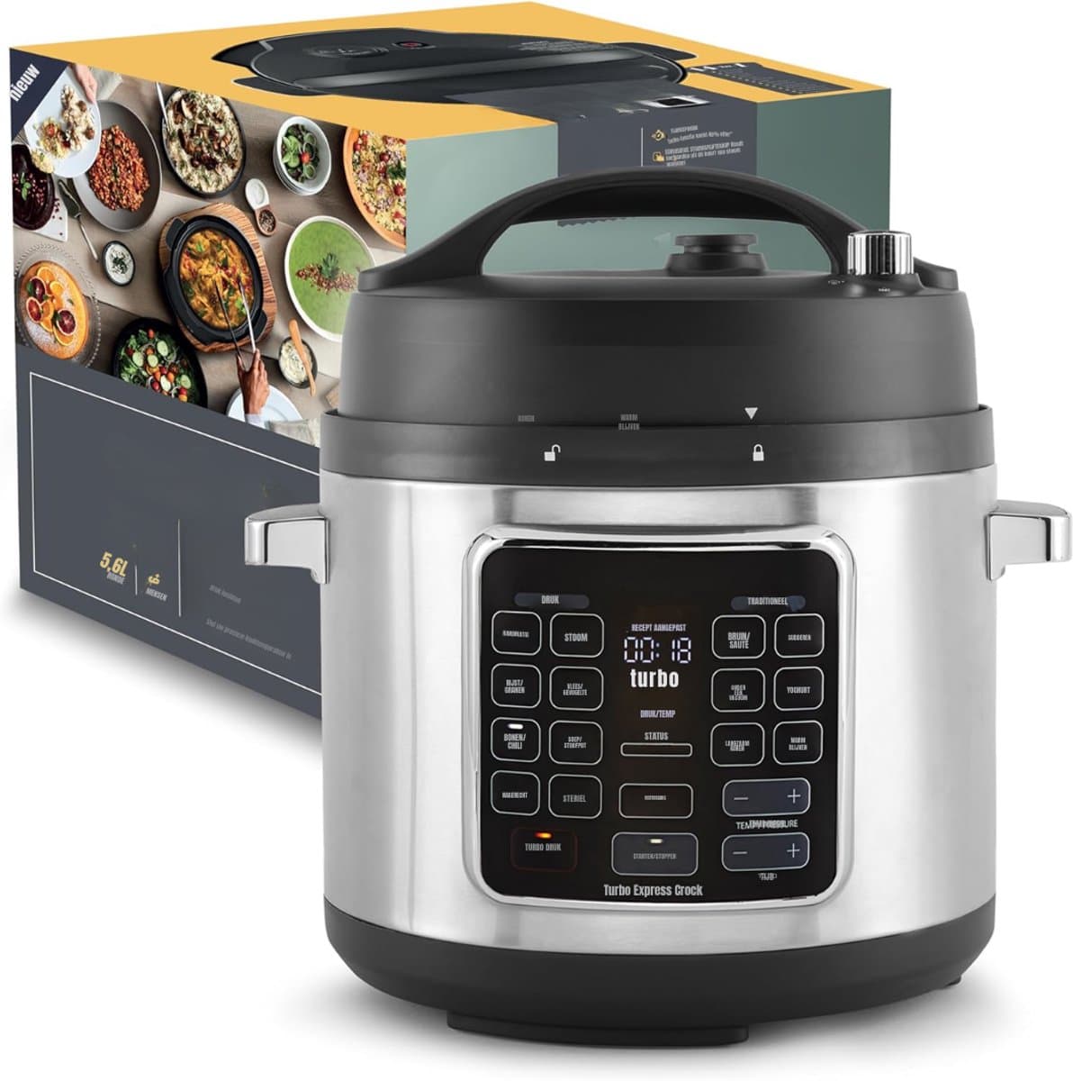 YOR® Multicooker - Multicookers - Zilver/Zwart - 34cm x 34cm x 31cm — afbeelding 1