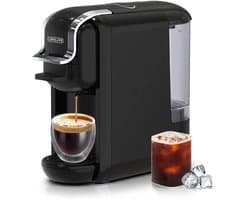 DailyDamaar koffiezetapparaat - Koffiemachine - Espressomachine - Koffie capsules - 4 in 1 - Cappuccino - 11x24,5x24,5 cm - Zwart