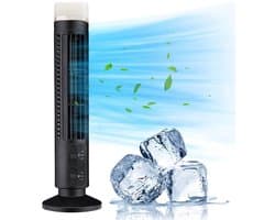 Allecto - Silent Tower Fan - Oscillerende Ventilator - Voor Thuis en Kantoor - Zwart - Stille Ventilator - Verkoeling - Ruimteventilator
