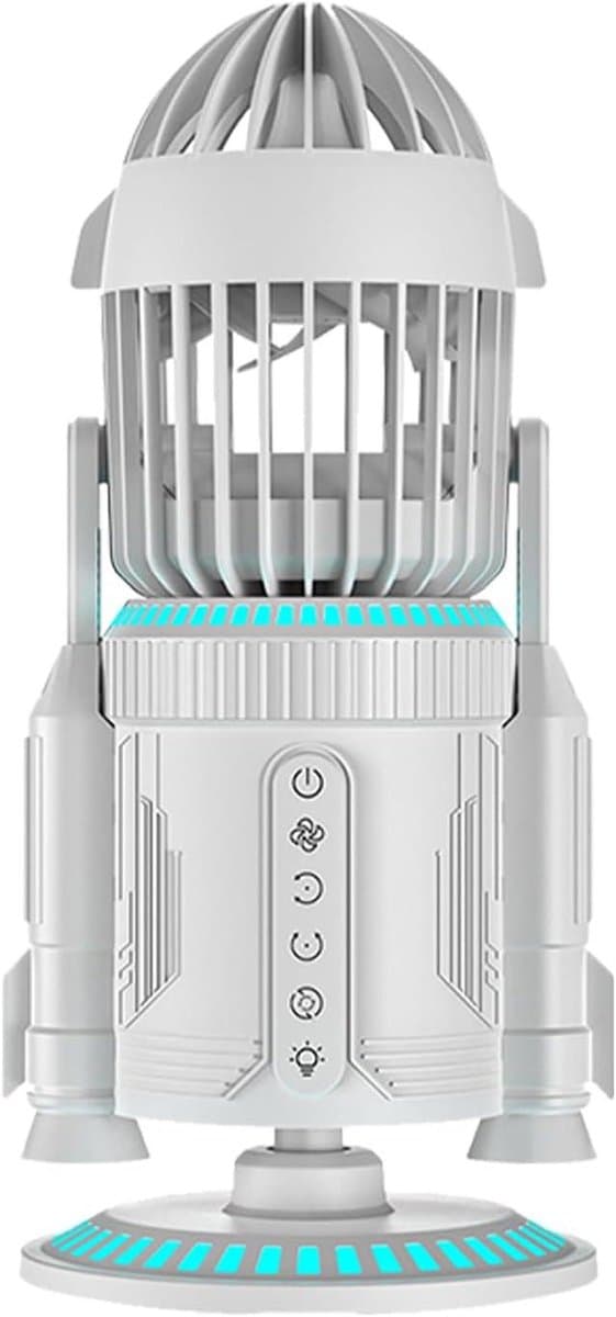 Bureauventilator Raketvorm - Persoonlijke ventilator - Verkoeling op bureau - Dubbel spraysysteem - 34H cm - Zilver — afbeelding 1