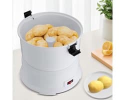 Elektrische Aardappelschilmachine - Automatische Schiller - Snel Groenten Schillen - Grote Capaciteit - 0.8 kg - Wit