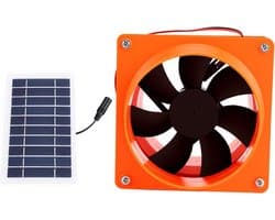 Zonne-afzuigventilator - Zonneventilator - Ventilatie - Energiebesparend - 20x14.5x14 cm - Zwart