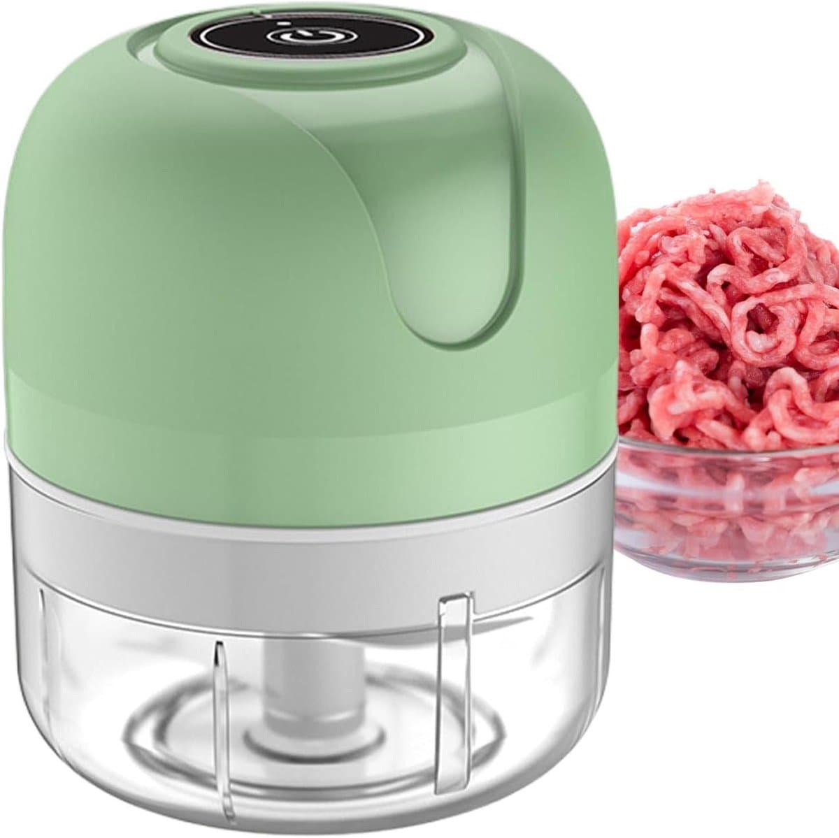 Elektrische Hakmachine - Keuken Gadget - Snel Ingrediënten Verwerken - Draadloos USB Opladen - 250 ml Capaciteit - Cyaanblauw — afbeelding 1