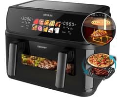 Heteluchtfriteuse Grill - Multicooker XL - Gezond Koken - Dubbele Temperatuur Zone - 10 Liter Capaciteit - Roestvrij Staal