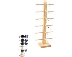 Houten Brilstandaard voor Zonnebrillen, Myopie Brillen en Leesbrillen - Perfecte Presentatie en Organisatie
