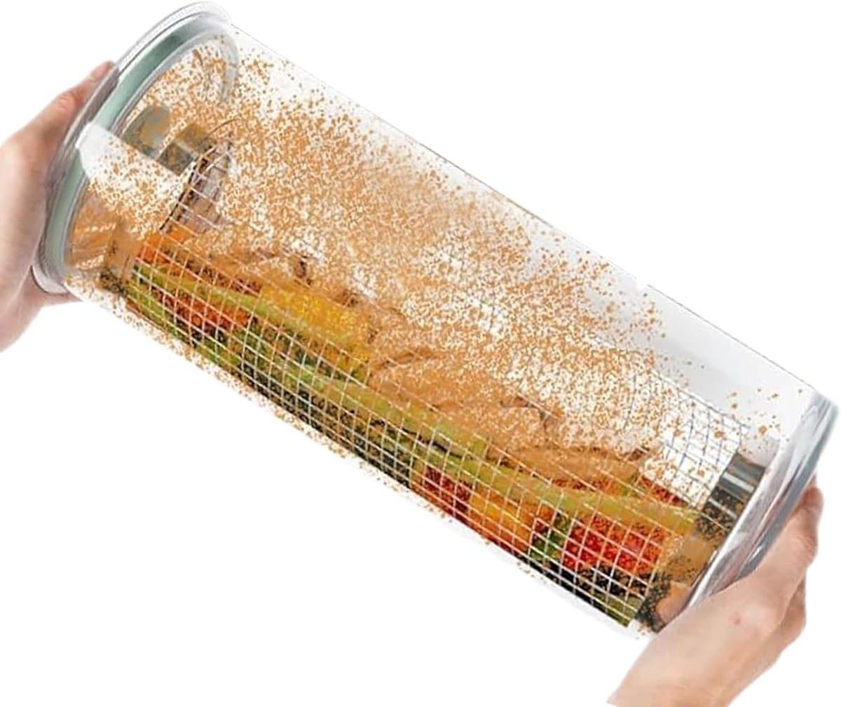 Broodjesdispenser - Kruidencontainer Visroerder - Gelijkmatig Paneren - 360 Graden Rotatie - 162 cm - Transparant — afbeelding 1