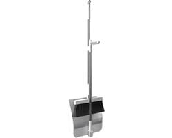 Stoffer en blik - Reinigingsset - Vloeren schoonmaken - Draaibaar ontwerp - 97 cm - Wit