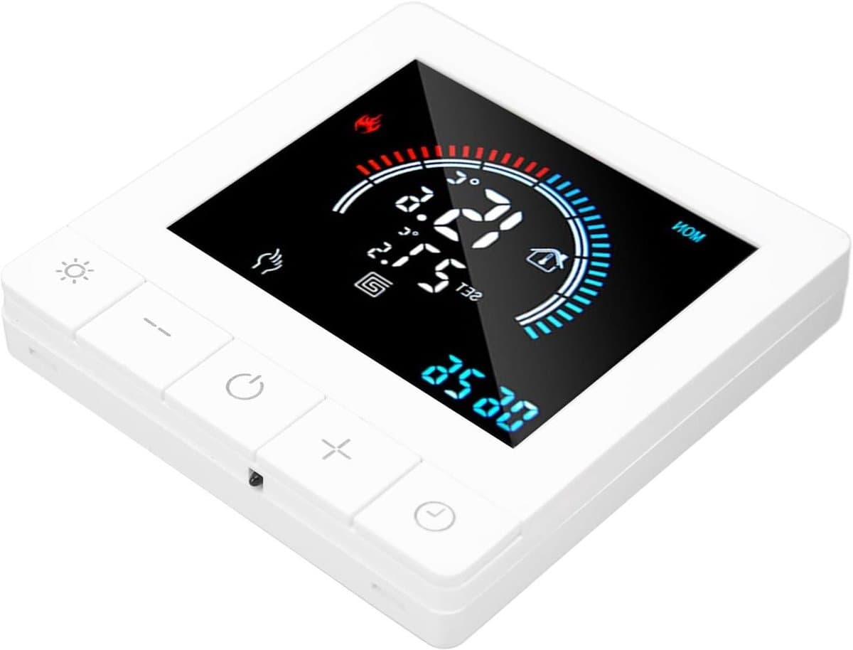 Slimme Thermostaat - Vloerverwarming Bediening - Temperatuur Regelen - App Afstandsbediening - AC 90-240V - Zwart — afbeelding 1
