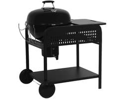sweeek - Ronde houtskoolbarbecue van geëmailleerd staal ø53cm grill met karretje - maurice