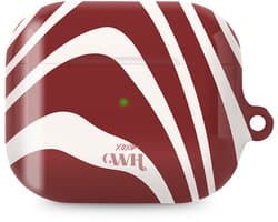 xoxo Wildhearts hoesje geschikt voor AirPods Pro - Boogie Wonderland Red - Ook als telefoonhoesje verkrijgbaar - schokbestendige case - koptelefoonhoes - Beschermhoes met met golvende print - golven - rood