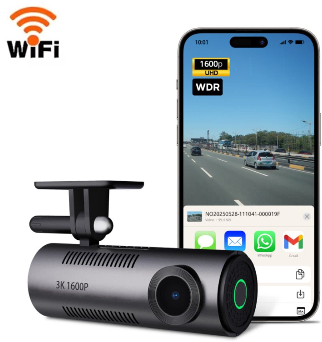 Dashcam M310 Plus 2K, 1440P dashcam auto, wifi, nachtzicht, bewegingsdetectie, time-lapse-opname, WDR, loop-opname, parkeermodus, wifi, app, — afbeelding 1
