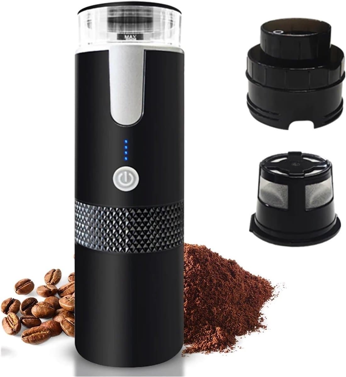 Draagbaar koffiezetapparaat - koffiemachines, Draagbare elektrische espresso-koffiezetapparaatmachines for één persoon met kopje koffiepoeder en capsulebak Oplaadbaar automatisch, voor kamperen, reize — afbeelding 1