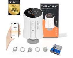 WiFi-thermostaat TRV706W Thermostatisch Hoofd Compatibel met & Programmeerbare Tuya-thermostaat Radiator, Geen Gateway Vereist (1)