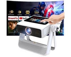 Beamer Smart - 1100 ANSI Lumen - Native Full HD 1080P Resolutie - Android Systeem - WiFi 6 Bluetooth - Draagbaar - Thuisbioscoop Projector