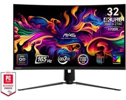 MSI MAG 321CUP QD-OLED - 4K UHD Curved Gaming Monitor - 165hz - 32 Inch - USB-C PD 15W