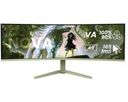 Arozzi Nova 49" v2 Gaming Monitor - Curved - DQHD VA - 165Hz - USB-C - Bosgroen