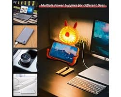Creatieve Wandelen Ventilator met LED Licht - Oplaadbare Handheld Ventilator met Flexibele Clip en Draaibare Functies