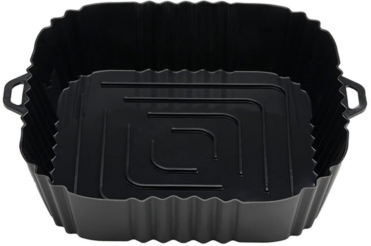 2 stuks Geschikt voor AirFryerSilicone Pot lucht bakpot silicone bakplaat lucht bakpot lade - zwart — afbeelding 1
