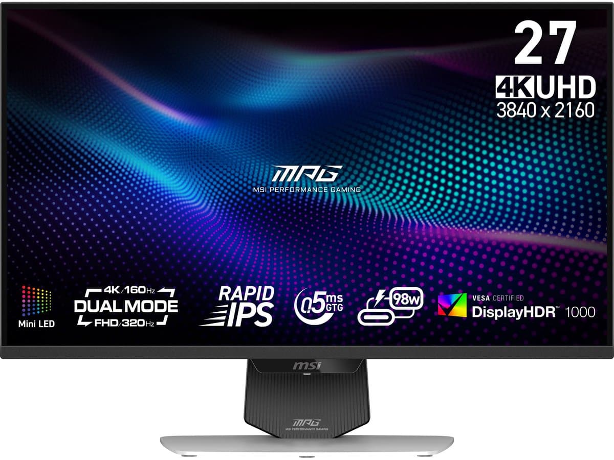 MSI MPG 274URDFW E16M computer monitor 68,6 cm (27") 3840 x 2160 Pixels 4K Ultra HD LED Zwart, Wit — afbeelding 1
