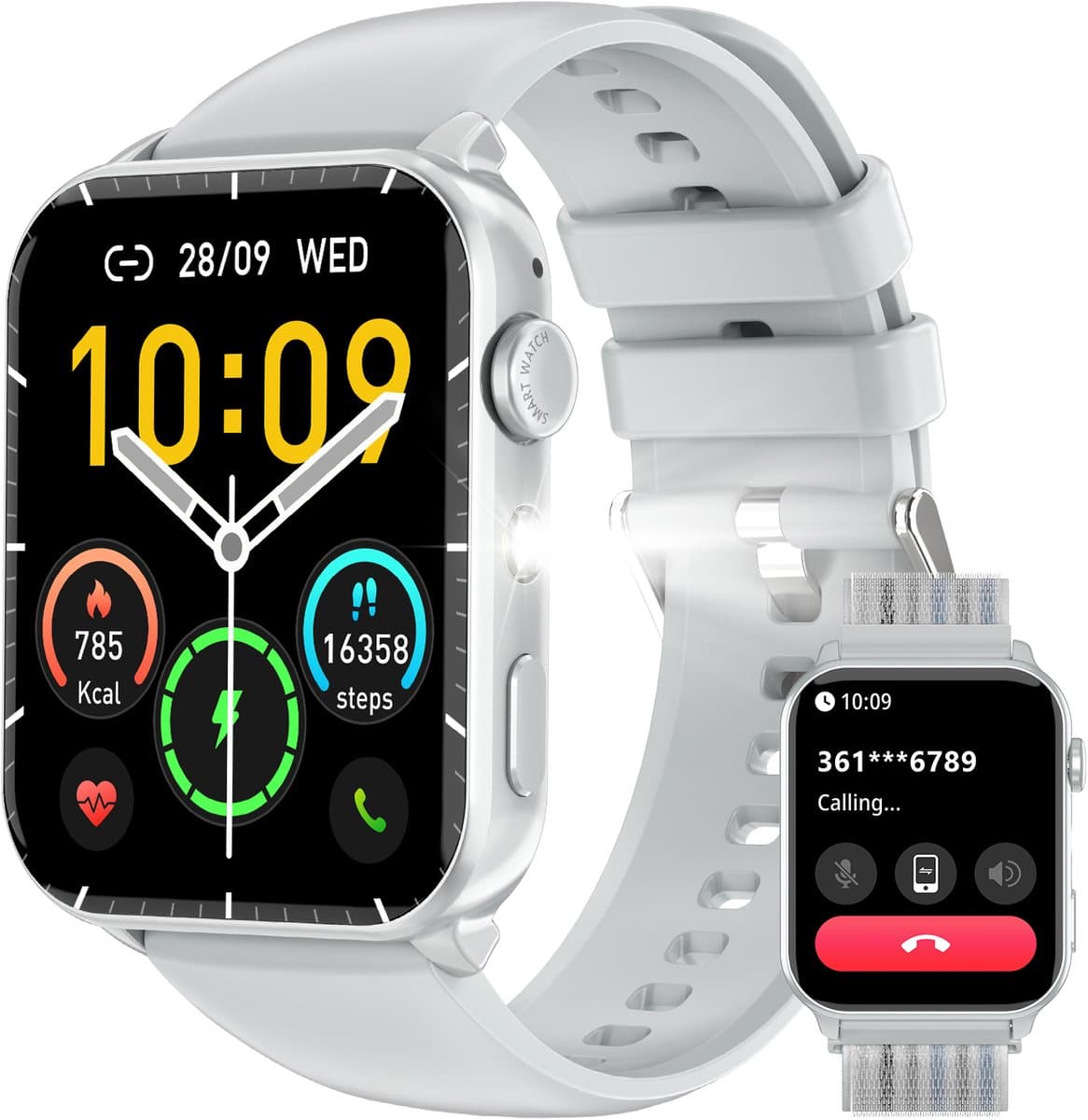 Blackview Smartwatch Voor Dames - Activity Tracker -1,91 inch Slim Horloge Met Touchscreen met zaklamp - Bluetooth Watch -Zilver — afbeelding 1
