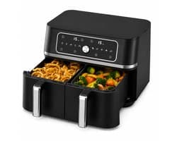 Dubbele Airfryer 9L – 2 x 4,5L – Dual Zone – 10 Voorgeprogrammeerde Programma’s – Digitale Bediening – Instelbare Temperatuur