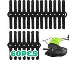 SnelShoppen - Pack van 60 Vervangbladen voor Grastrimmer 14 cm - Duurzame Plastic Messen voor Tuin Onderhoud - Ideaal voor Accu Grasmaaier, Zwart