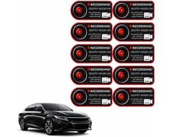 SnelShoppen - 10x Waarschuwingsstickers Dashcam voor Auto, Veiligheid, Camera Registratie, Statistische Stickers, Videobewaking, Ramen Stickers voor V