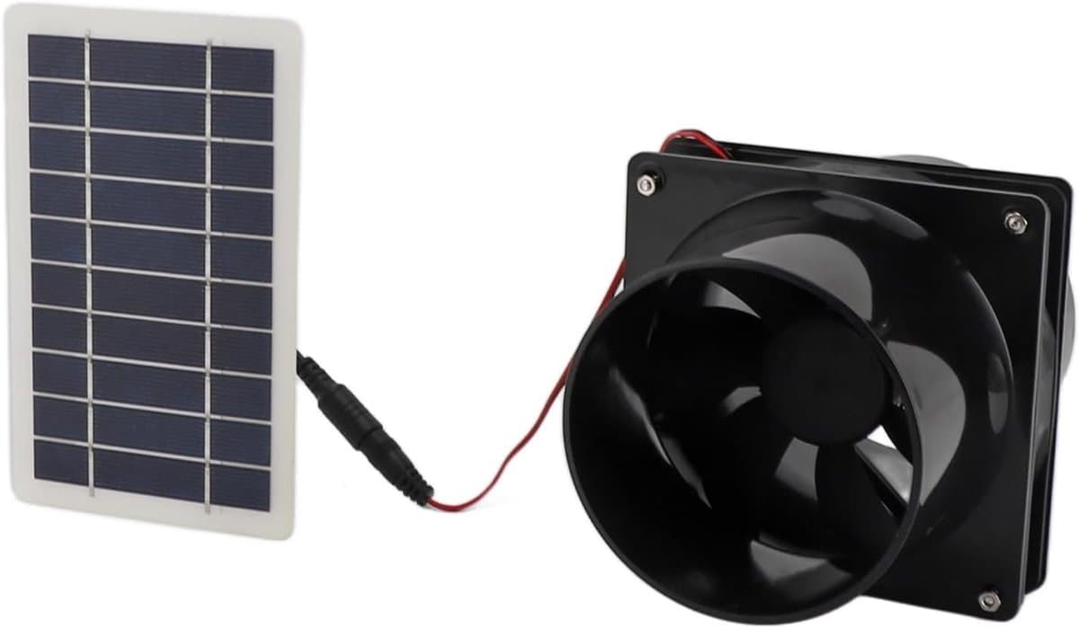 Zonneventilator - Solar Ventilator - Ventilatie Creëren - Energiebesparend - 10W 12V - Zwart — afbeelding 1
