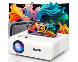 SnelShoppen - Mini Beamer 1080P Full HD - Draadloos Streamen - 15000 Lumen - Inclusief Projectiescherm en Tas - WiFi en Bluetooth - Perfect voor Feest