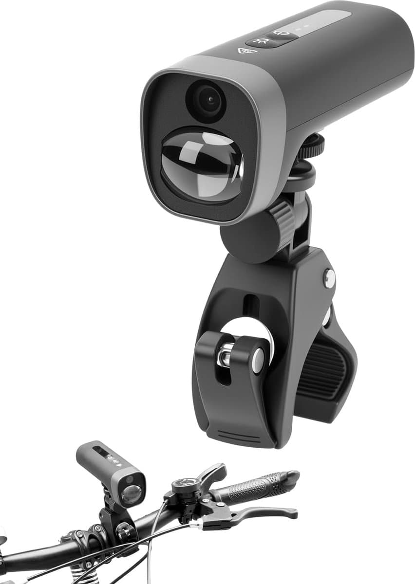 SnelShoppen - 1080P HD Fiets Camera met Houder, Dashcam, Waterdicht, WiFi, 2600mAh Accu, 140° Groothoeklens, 64GB TF Kaart, Motorfiets Camera, Veiligh — afbeelding 1
