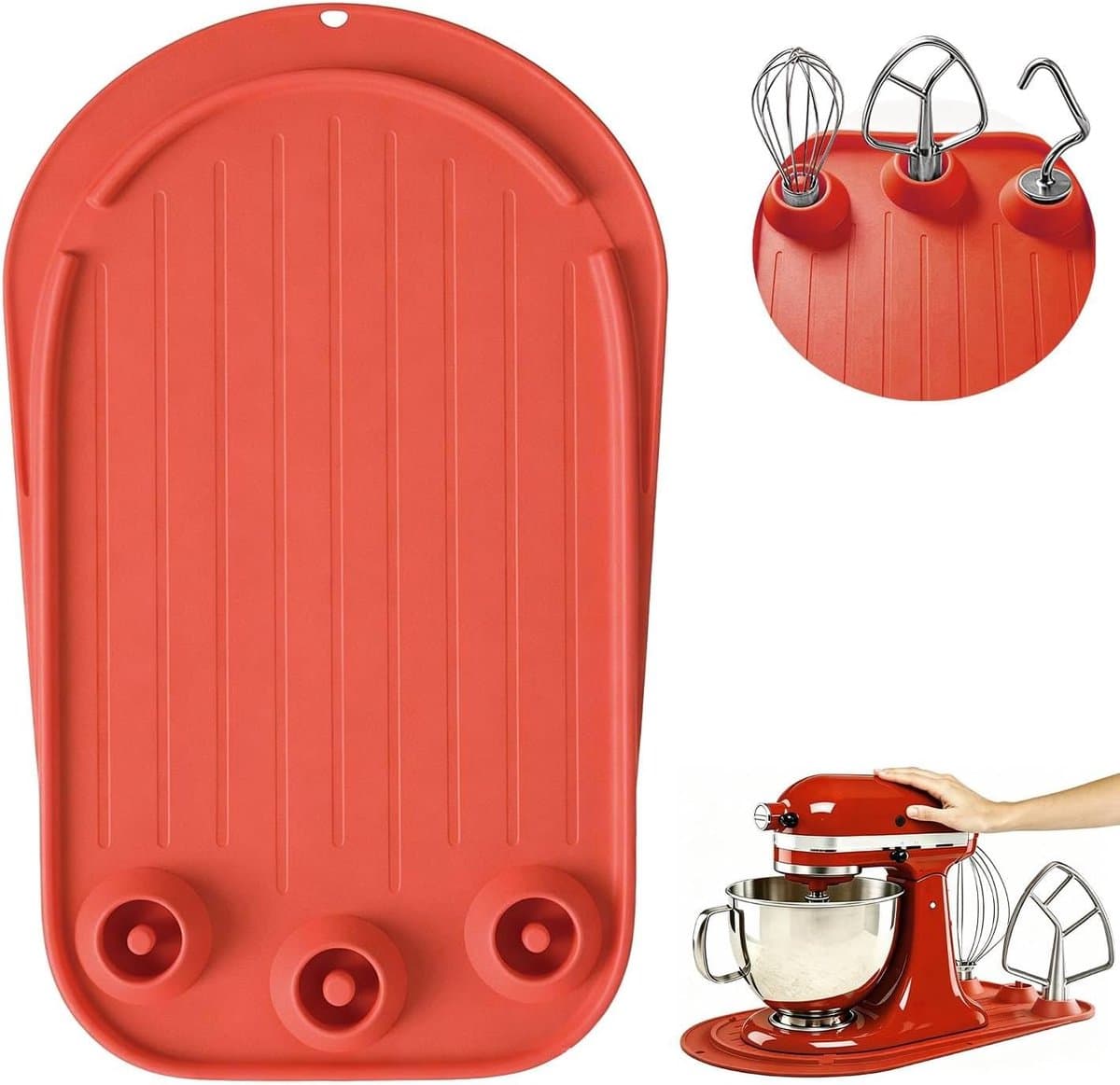 SnelShoppen - Mixer Slider Mat voor Staande Mixer - 3 Opbergvakken voor Accessoires - Siliconen Schuifmat voor 5 Liter Keukenmachine - Ideaal voor Keu — afbeelding 1
