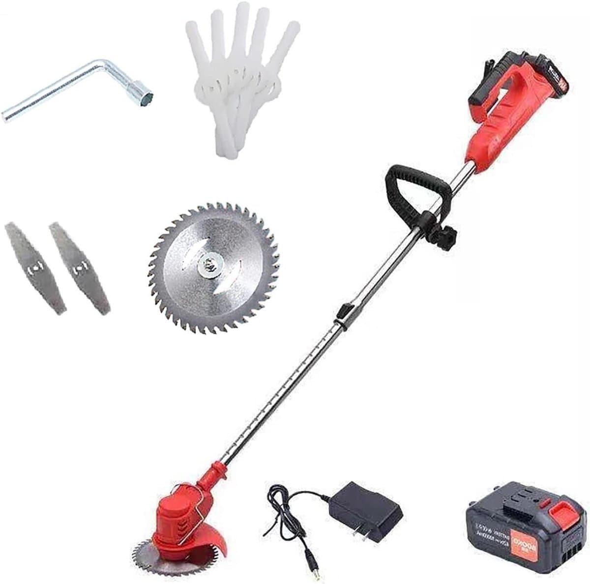 Draadloze Grasmaaier - Grastrimmer Elektrisch - Gazon Onderhoud - Verstelbare Steel - 2 kg - Zwart — afbeelding 1