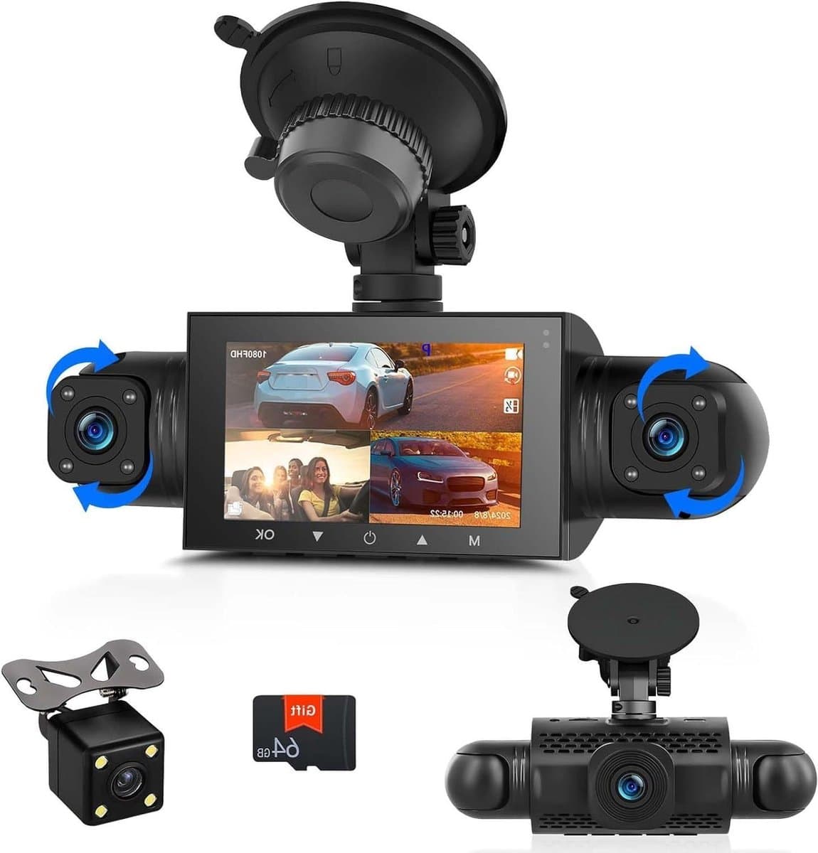 Dashcam Auto - Rijcamera Recorder - Veilige Ritten - 1080p HD Opname - 3 Inch Scherm - Zwart — afbeelding 1