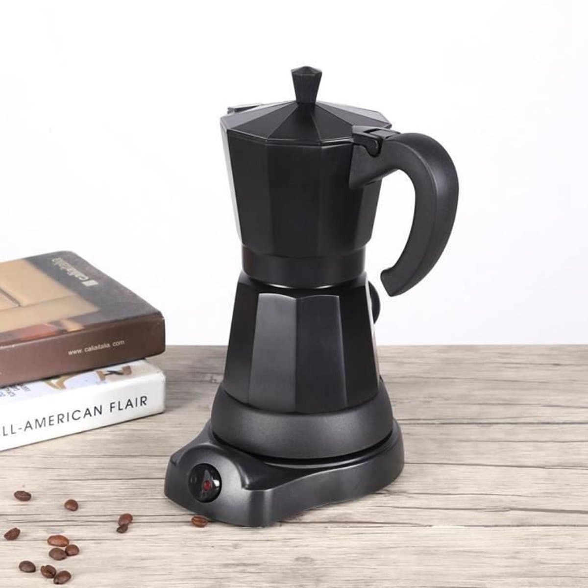 LISM-Draagbaar elektrisch koffiezetapparaat - 300 ml - Capaciteit voor 3 kopjes - Zwart — afbeelding 1