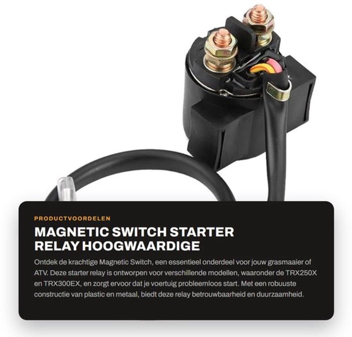 Magneetschakelaar 12 V - Startrelais - Motorrelais - Grasmaaierrelais - ATV/Motorfiets Starter - Vervanging voor 250X/300EX - Gewicht 110 g — afbeelding 1