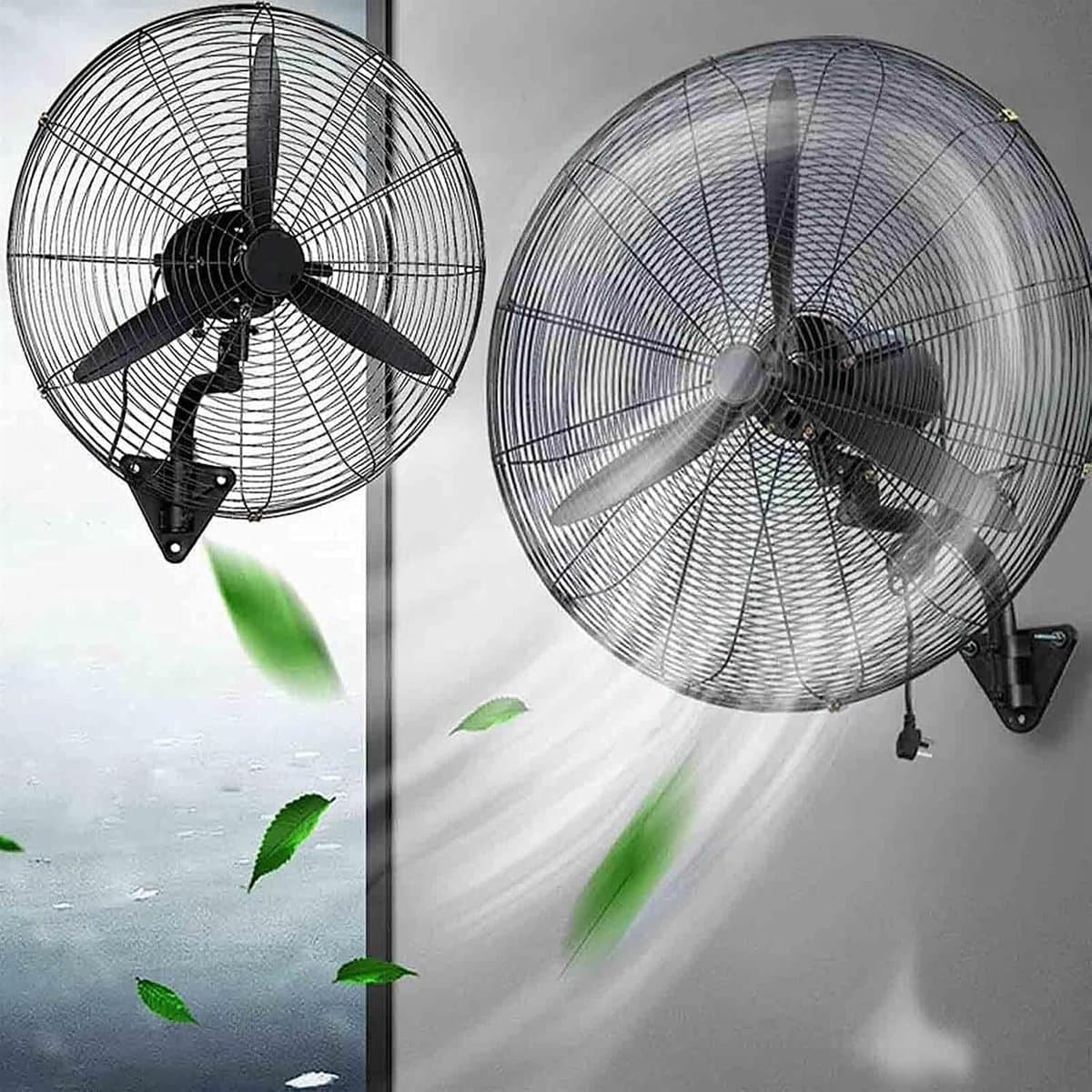 Elektrische Wandventilator - Industriële Ventilator Buitenventilator - Ruimte Koelen - Stille Werking - 550x650mm - Zwart — afbeelding 1