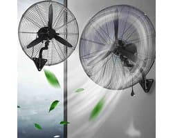 Elektrische Wandventilator - Industriële Ventilator Buitenventilator - Ruimte Koelen - Stille Werking - 550x650mm - Zwart