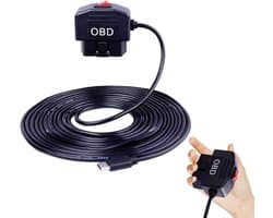 SnelShoppen - OBD2 Power Kabel voor Dashcam Type C, OBD Voeding Adapter met Schakelaar, 24 Uur Bewaking, USB Aansluiting voor Voertuig