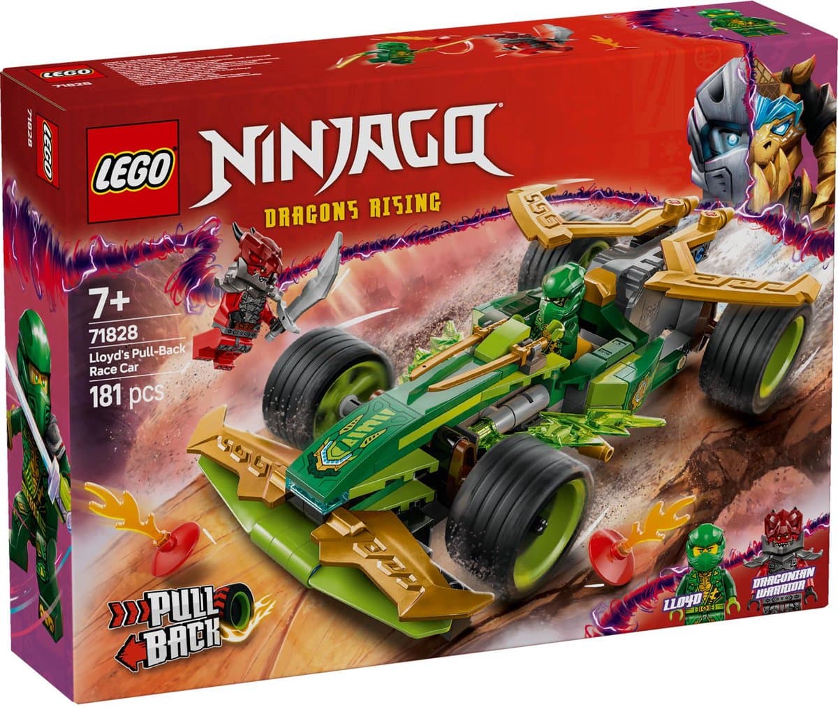 LEGO Ninjago - Lloyds pull-back racewagen Constructiespeelgoed — afbeelding 1