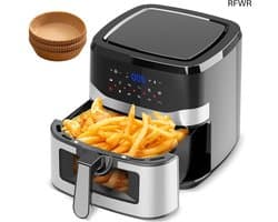 RFWR® Airfryer XXL met kijkvenster en 9 programma's - 8,5 liter hete luchtfriteuse voor 8 personen