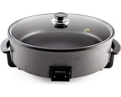 RVV® Partypan -Airfryer -Hapjespan - 1500 W - 40 cm Diameter - Grijs -41 cm x 47 cm x 18 cm