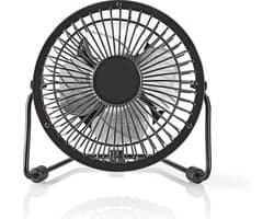 Nedis Tafelventilator - USB Gevoed - Diameter: 100 mm - 3 W - 1-Snelheid - Zwart