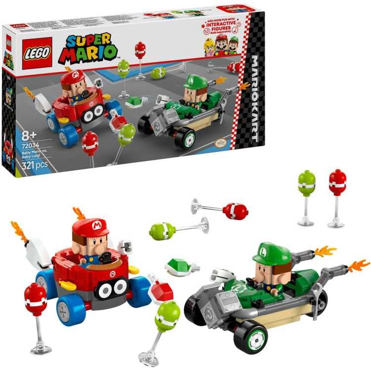 LEGO Super Mario - Mario Kart - Baby Mario vs. Baby Luigi Constructiespeelgoed — afbeelding 1